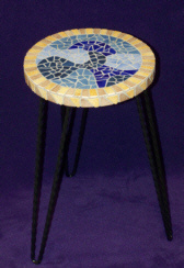 gueridon mtal mosaique emaux briare