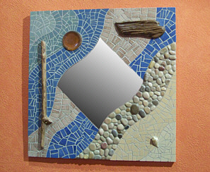 miroir mer mosaque bois flott verre maux briare grs crame