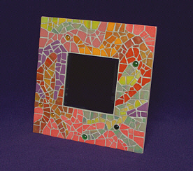 Miroir mosaique maux perles verre